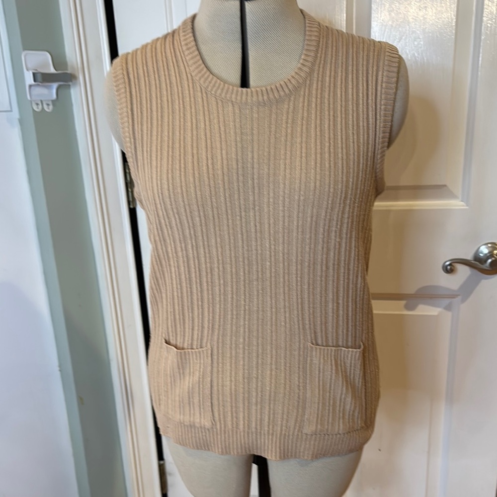 VINTAGE Dayne Taylor Tan acrylic Knit Sweater Vest